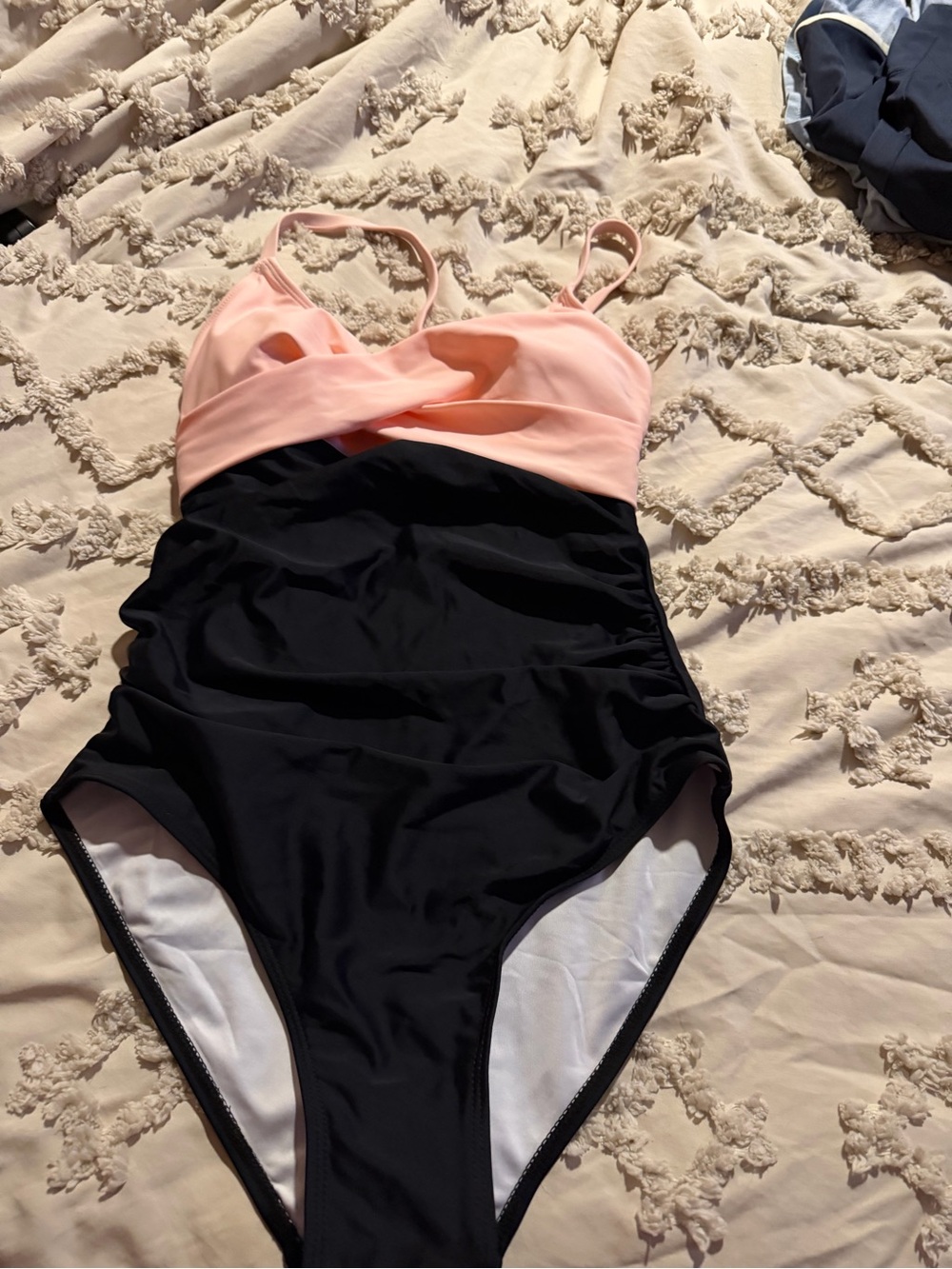 Women’s size small Two-Tone Pink and Black One-Piece Swimsuit